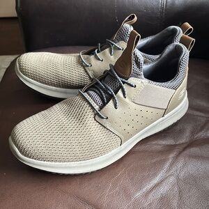 Skechers Tan and Gray Sneakers Lightweight Breathable Design